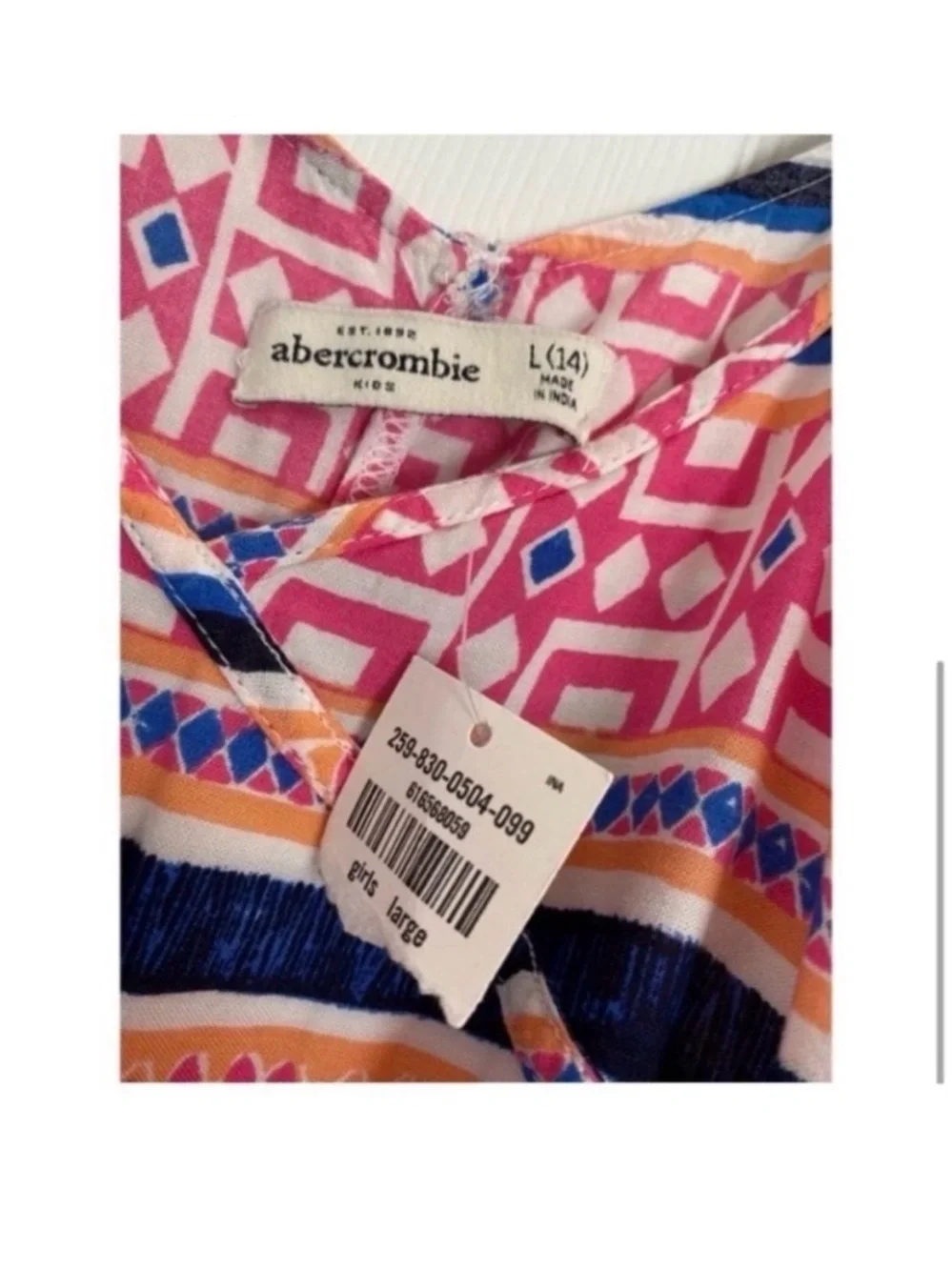 ABERCROMBIE KIDS PINK TRIBAL JUMPSUIT